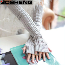 Женщины зимние теплые рукавицы рукавицы рука грелки пальцев длинные трикотажные перчатки